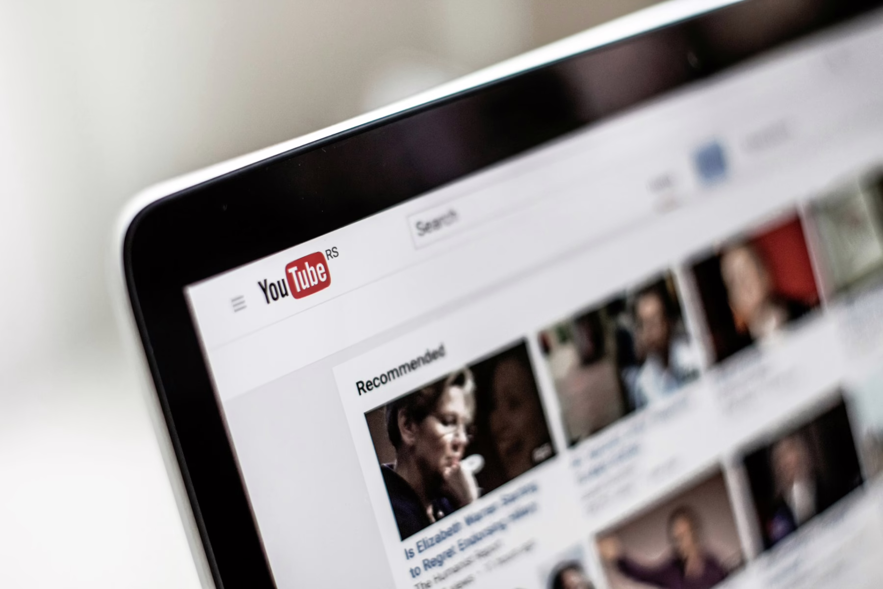 Youtube on a laptop